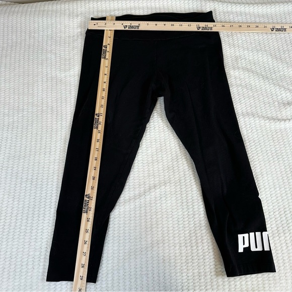 Puma Womens L Yoga Leggings Black Stretchy Workout Logo Hit Athletic - Picture 7 of 9